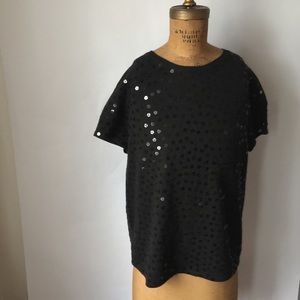 Context Vintage Black Short Sleeve Sweater Petite